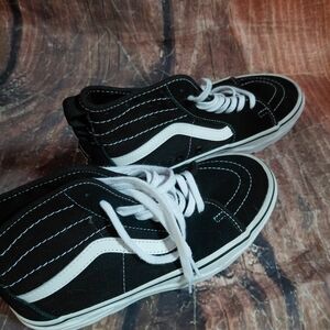Vans Kids Black and White High-Top Sneakers